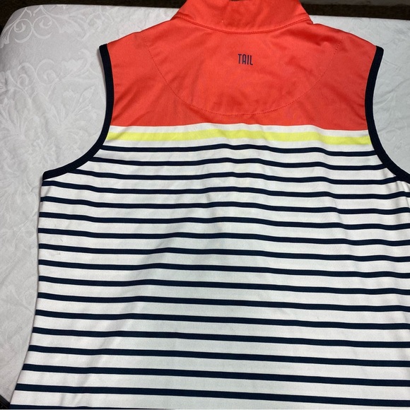 TAIL High End Golf Clothing Women's Striped Snap Up Collared Top Small Colorful - Picture 9 of 10
